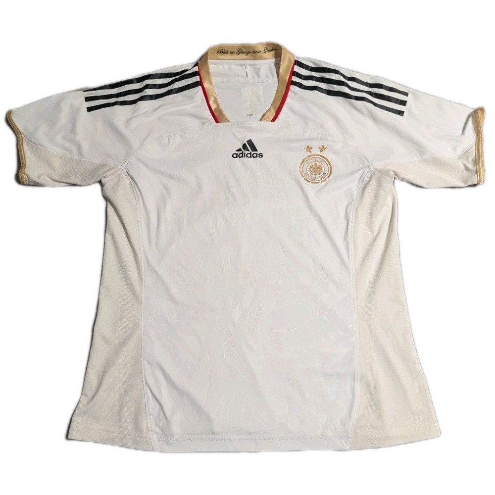 Adidas Germany Soccer Jersey Mens Large White Gold ClimaCool DFB Futbol Shirt